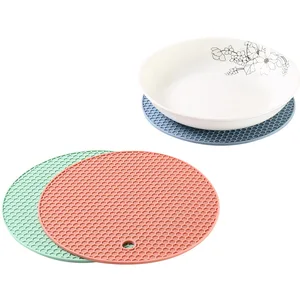 Heat Resistant Eco-Friendly Jar Opener Gripper Honeycomb Round Silicone Pot Holders Trivets Mat