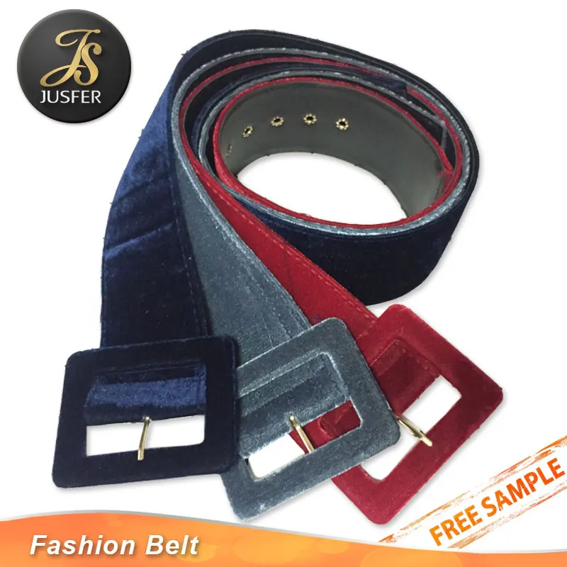 Popular Fabric Covered Big Leather Belt For Coats With Belt Buckle