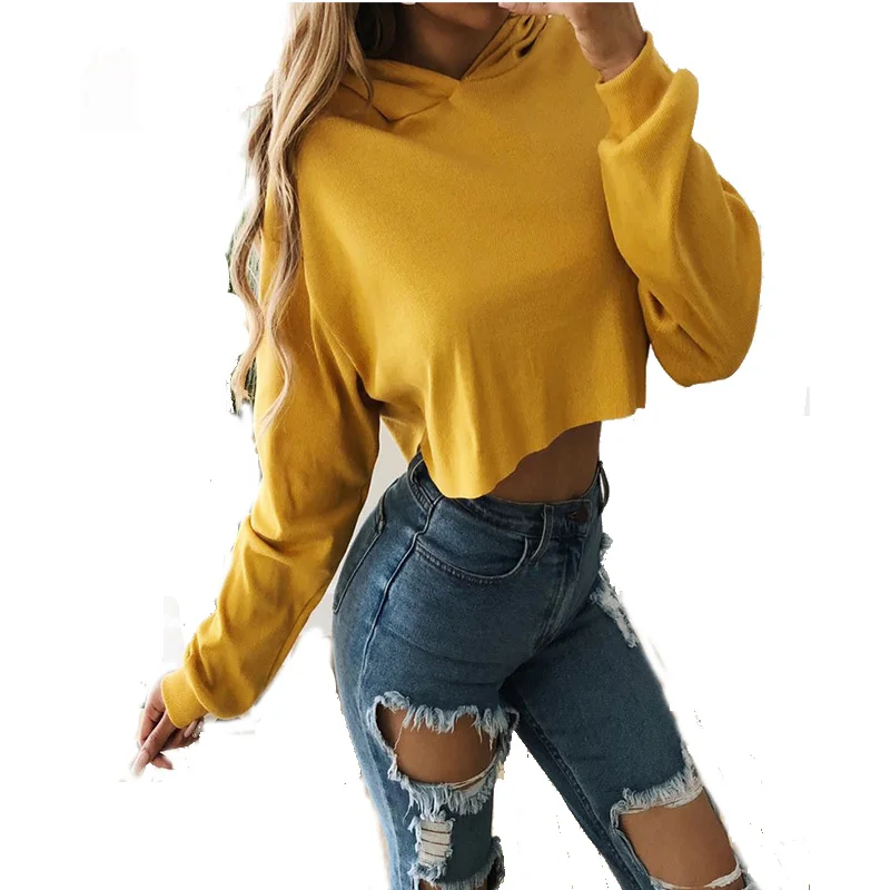High quality wholesale Plain blank Hot Long Sleeve Lady sweatshirt camo print woman crop top hoodie