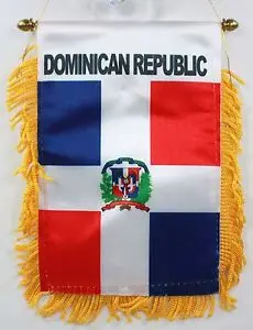 Mini banner flag pennant window mirror cars country banner dominican republic
