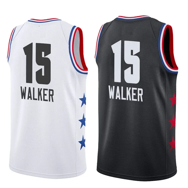 Men's Embroidery Basketball Uniforms High Quality 2019 15 Kemba Walker