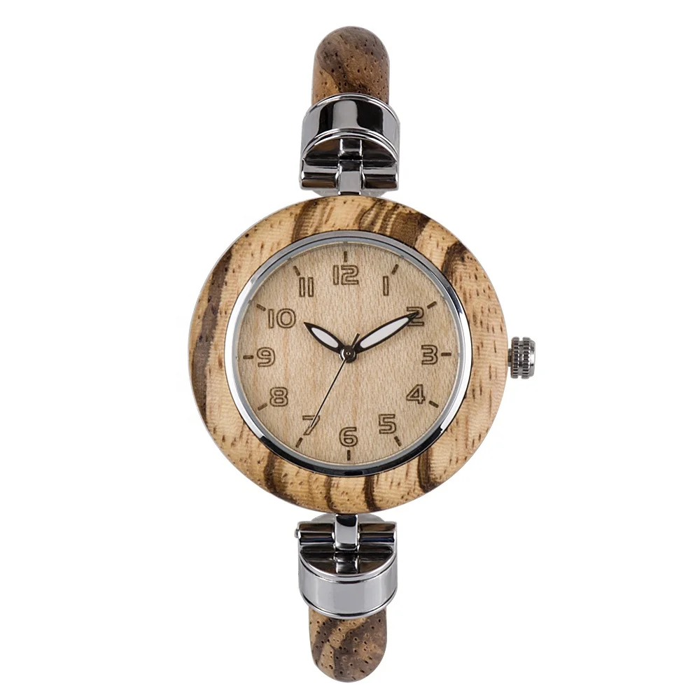 

Wrist watch fashion lady watch wholesale luxury wooden bracelet watch with stainless steel back japan movement wristwatch