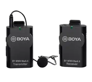 BOYA BY-WM4 Mark II Wireless Microphone System Condenser Lavalier Lapel Interview Microphone for Iphone Camera