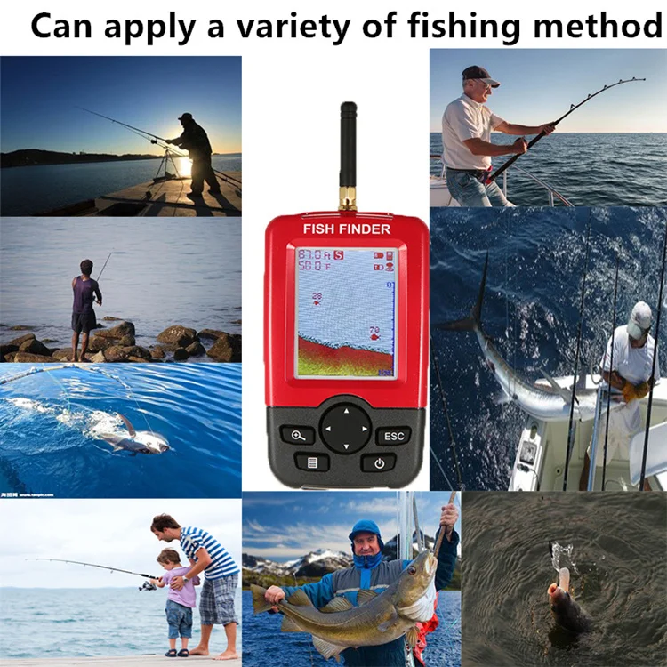 Rechargeable fish finder sonar transducer wireless sensor portable waterproof fish finder.jpg