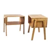 BICHENG Bamboo Nightstand Stackable End Table Bedside Table, Set of 2