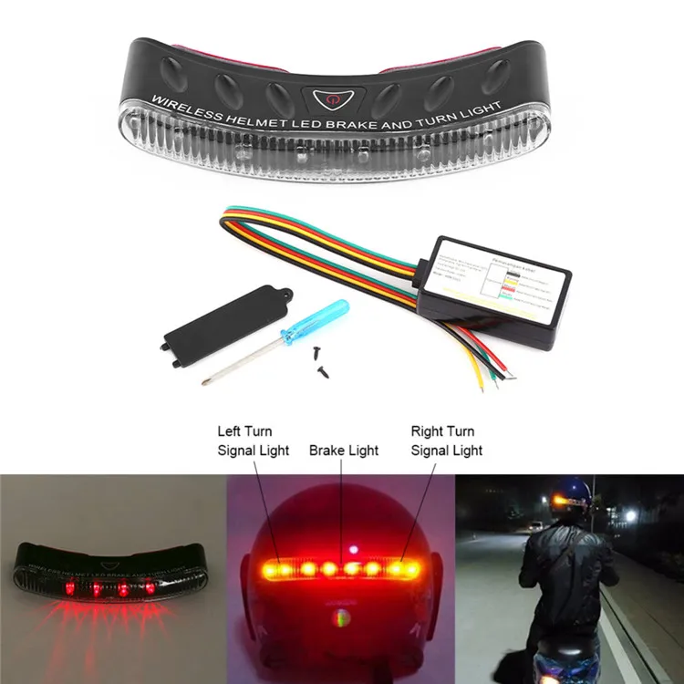 MTJS01 2.4G Wireless Motorcycle Accessories Cycling Safety 8 Led Helmet Light