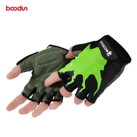 

fingerless moisture-wicking atv bike cycling gloves with silicon print