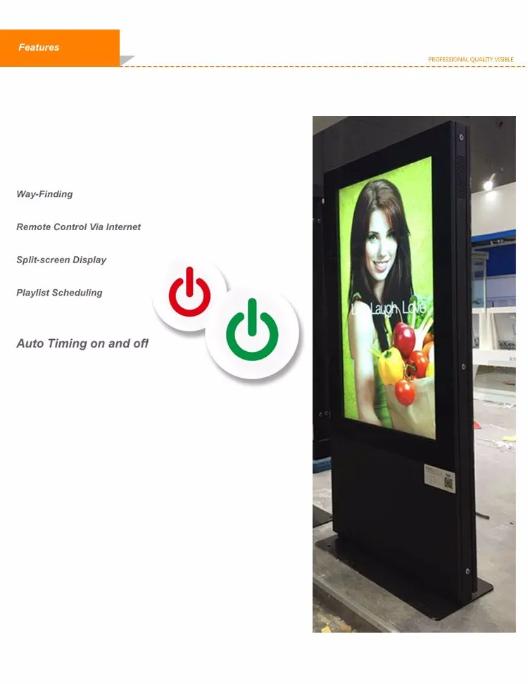 65' wifi touchscreenweatherproof outdoor drive-thru interactive kiosk/standing digital signage