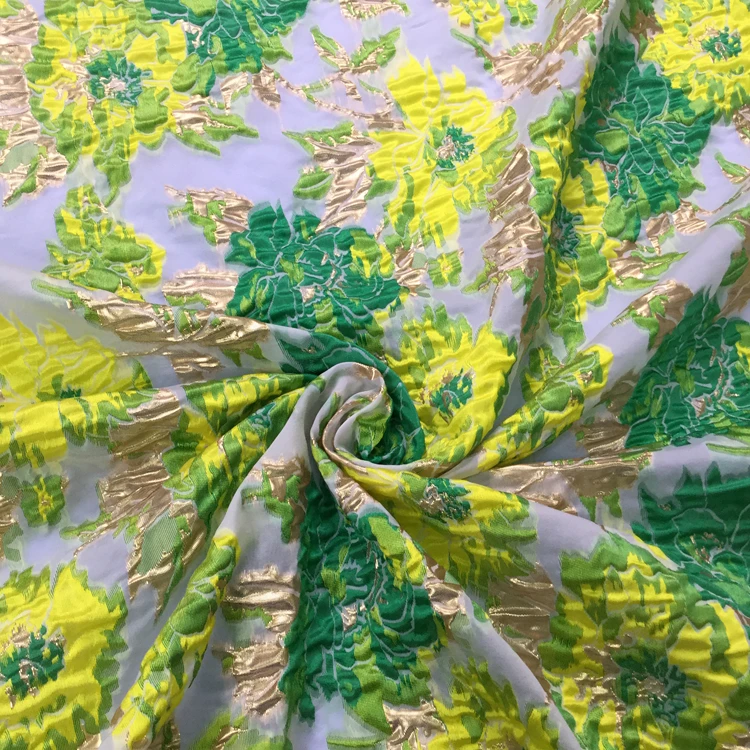 

Textile 100% polyester flower brocade knit jacquard ticking fabric, Customized color