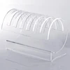 6 Slots Curved Clear Acrylic Plexiglass CD DVD Holder