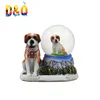 Custom logo resin dog figurine snow globe for souvenir