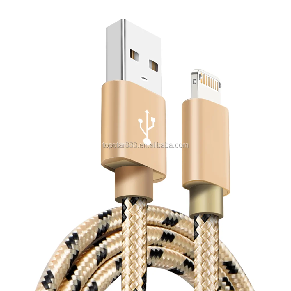 

Durable Nylon 2 in 1 usb cable charger, usb cable for iphone , data cable usb for Samsung