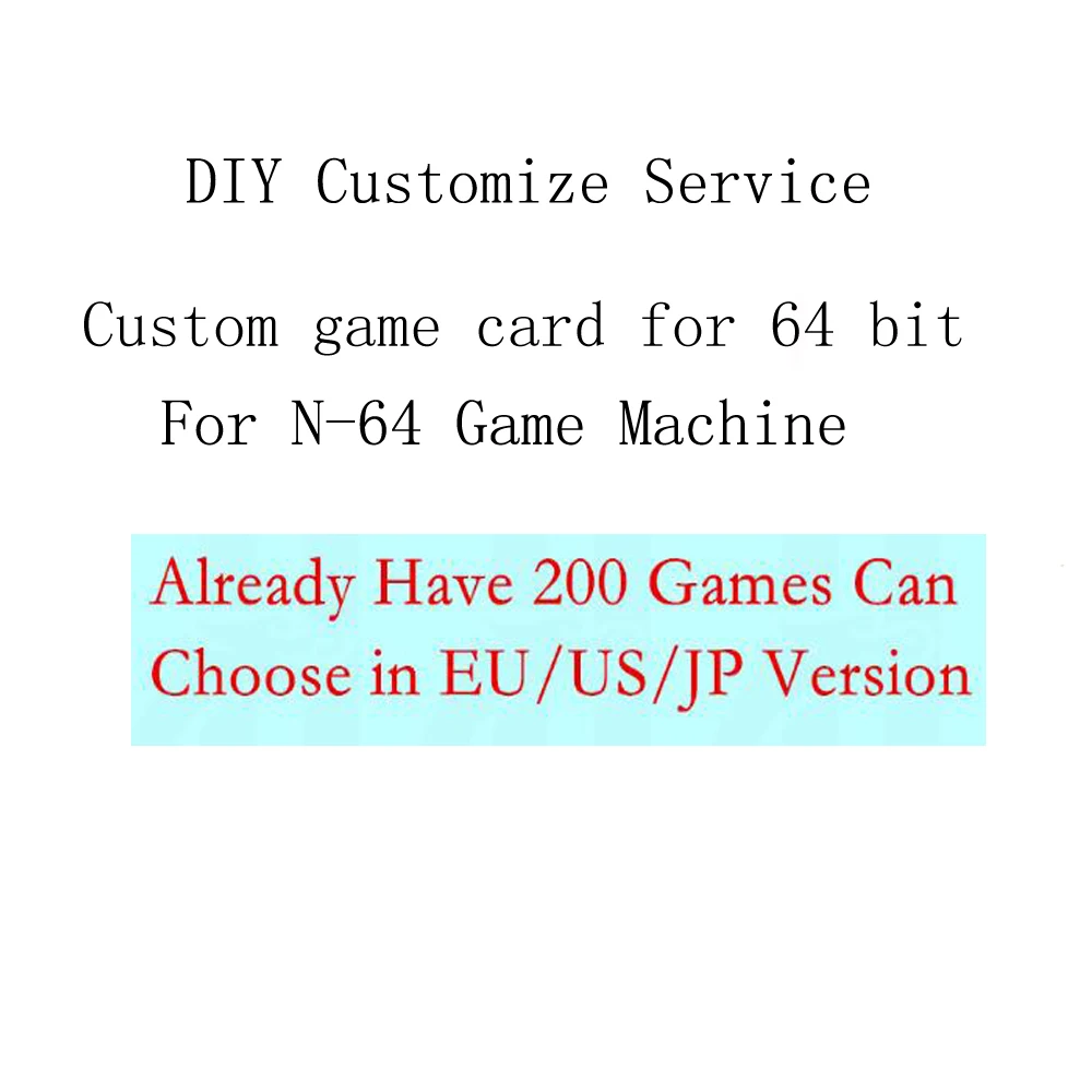 

Custom Game Card for N64 Game Console DIY Cartridge for 64 bit console with 8gb Memory Card choose 200 games in EU/US version, Black