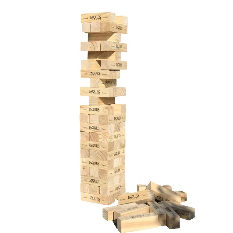 
yard games giant wooden timber tower tumbling towers building blocks set 