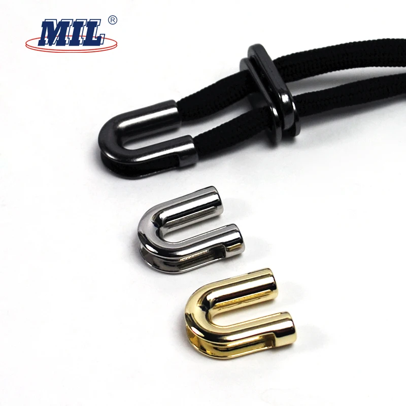 New design U style metal drawstring cord end cord stopper for sport wear