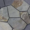 Yellow Slate Stone Tile Indoor Flagstone Flooring with mesh backing Cheap slate paving stone for garden decoration