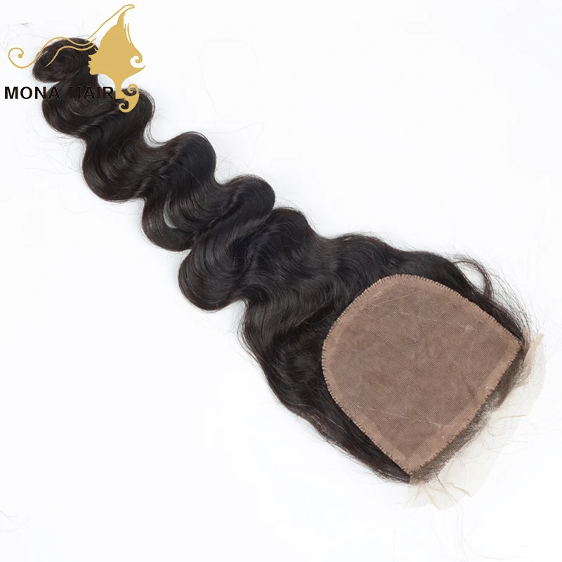 

Natural scalp silk base closure 10a Brazilian hair weave closures for african american