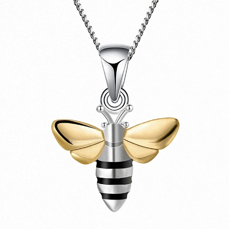 New fashion jewelry 925 sterling silver jewelry bee pendant for girls