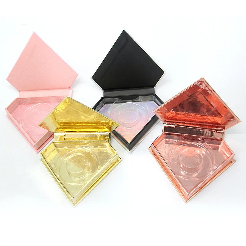 make your own brand custom lash packaging 4color Diamond eyelash box custom false eyelash packaging box