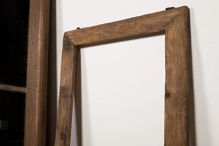 
simple vintage wooden frame glass dressing wall mirror 