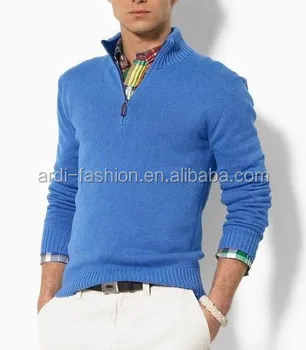 mens polo zip up sweater