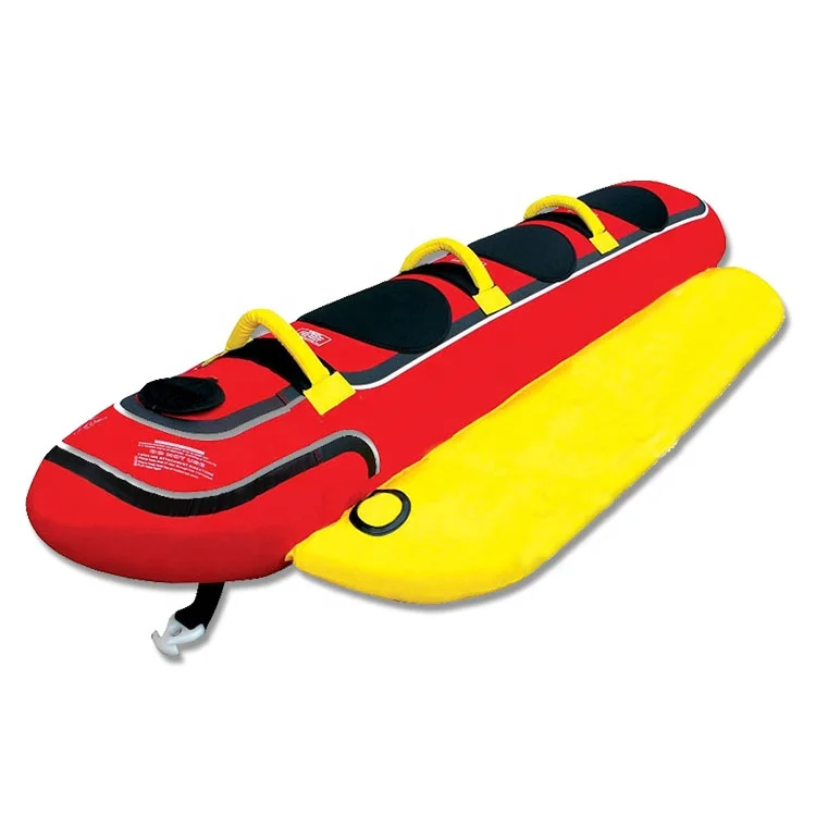 

Custom 3 Person Boat Lake Tube Triple Rider Inflatable Hot Dog Banana Towable Boat, As photo(or customized)