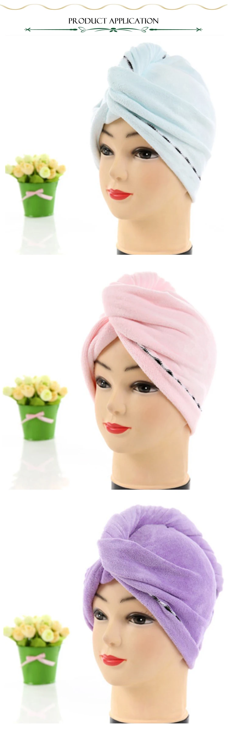 Custom Soft Hairdrying Cap Microfiber Hair Salon Towel Dry Hair Cap