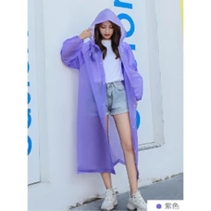 Image of Reusable Fashion 100% Eva Transparent Custom Rain coat Adult Waterproof