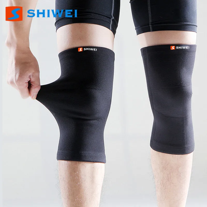 

Breathable compression gym knee wraps good sleeves athletic pad brace support, Black