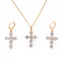

HD Fashion Imitation Jewellery 18K Gold Plated Diamond simple CZ jewelry set , jewelries in gold