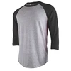 Wholesale tri blend t shirt blank baseball tee shirts 3/4 sleeve raglan sleeve t-shirt custom silk screen print