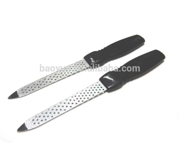 Slotted Dots Stainless Steel Nail File With Pp Handle Buy Metal