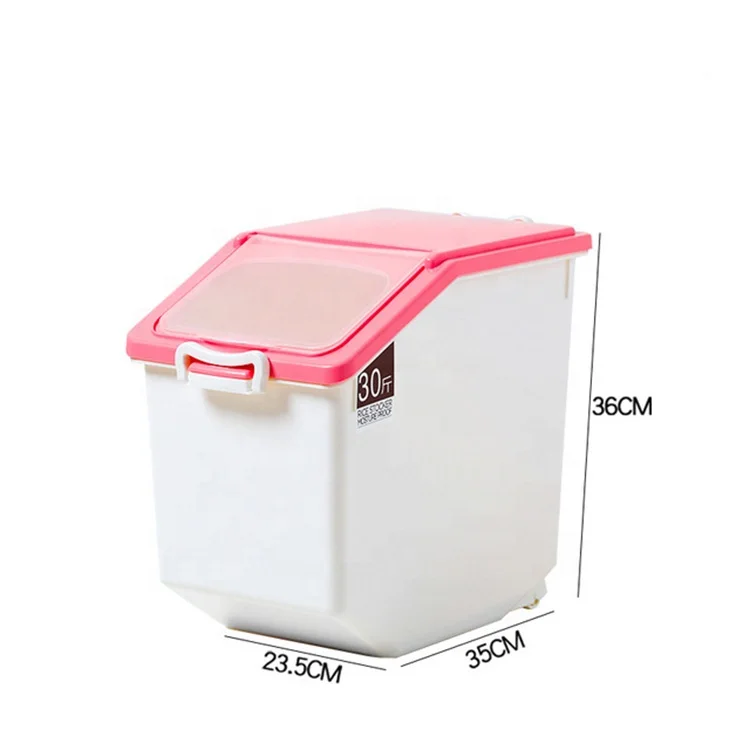 

Airtight Food Container Cereal Grain Organizer Box 15 KG/33 lbs Rice Container Storage for Storing Rice Flour Dry Food, Pink,blue
