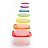 10pk rainbow homeware 5 piece stackable pp plastic lunch box food cereal storage container sets