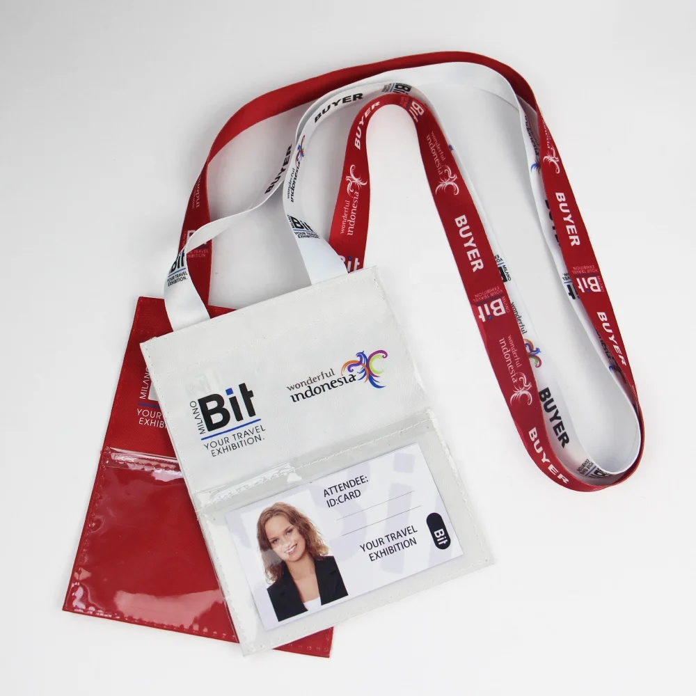 
Promotional customized logo card neck wallet badge holder with lanyard 