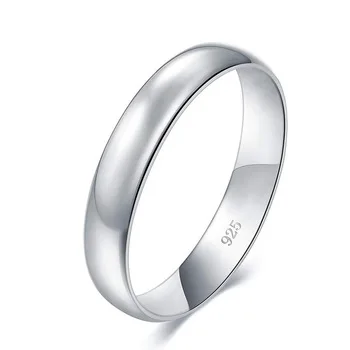 

wholesale customized high polish plain 925 sterling silver dome wedding band valentine ring