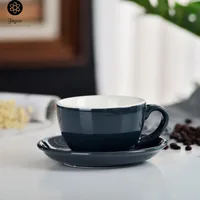 

European Ceramic garland coffee cup set cappuccino latte cup ceramic cup with saucer 220ml big fancy thickening