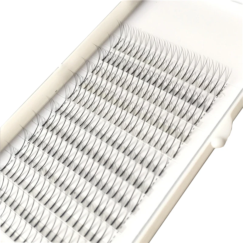 

3D volume eyelash extensions 0.10 thickness silk lashes long stem premade volume fans mixed, Natural black