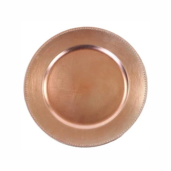 rose gold charger round beaded plates larger before