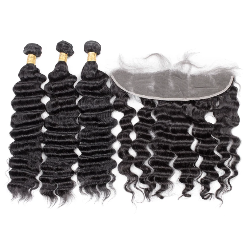 

Human Hair Bundles With Frontal 13x4 Pre Plucked Straight Brazilian Hair Weave Bundles 3PCS Remy Hair bundle free shipping