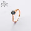 Real Value 925 CZ Silver Green Stone Rose Gold Finger Ring
