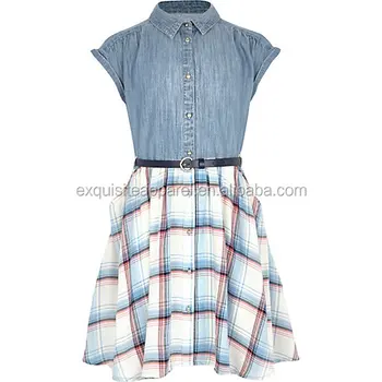 girls pink denim dress