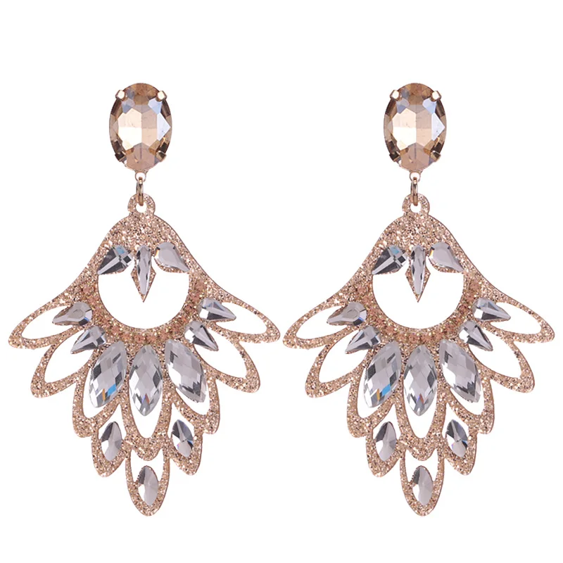 

Sehuoran Bohemian Feather Shape Earrings Resin Crystal Drop Earrings Wholesale Jewelry, 10 color