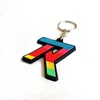 Cheap price custom letter R shape gay pride rainbow color soft pvc keychain