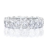 

Wholesale 925 sterling silver bridal jewelry set oval diamond eternity wedding ring