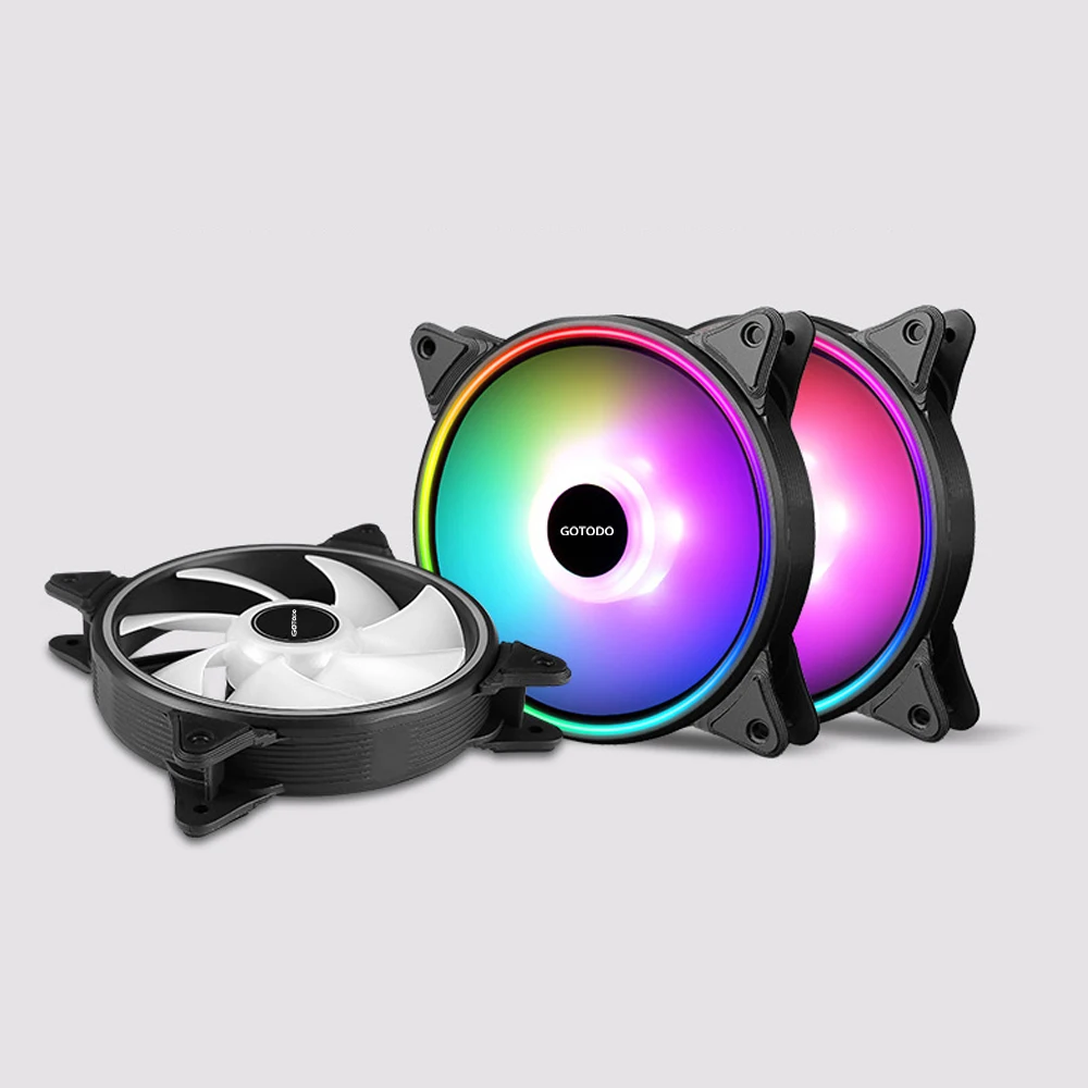 

RGB Cooling Fan Double Aperture colorful LED Computer Case RGB Adjust Quiet IR Remote Cooler Fans For CPU