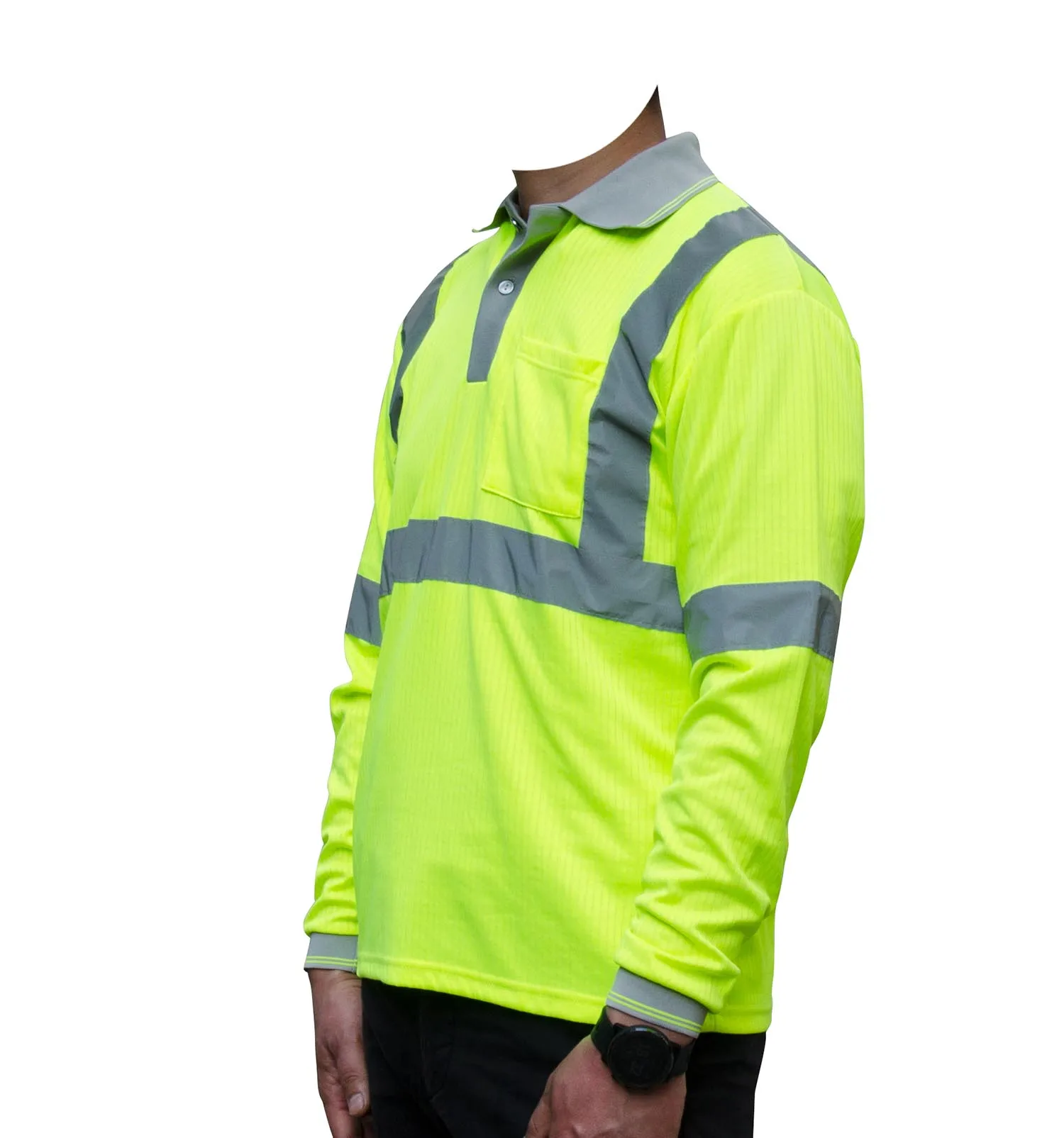 Drop Needle Fabric Class 3 High Reflective Long Sleeve Hi Vis Work Shirt