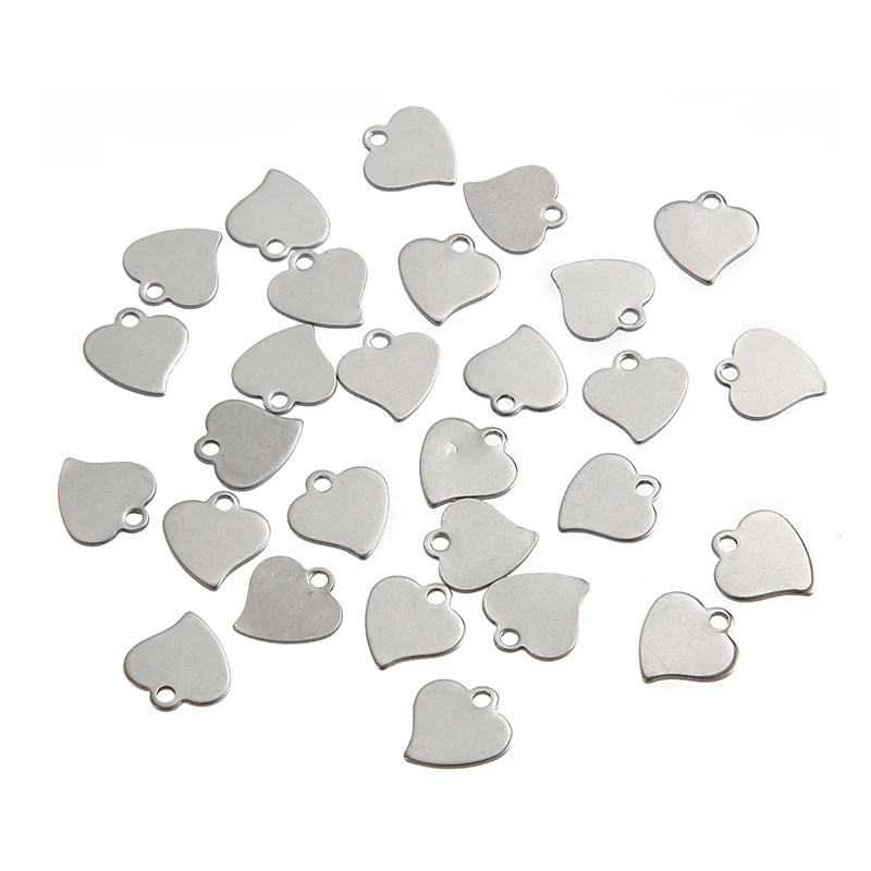 

New product Stainless Steel Heart Charm Beads Pendant DIY Bracelet/Necklace, Steel color