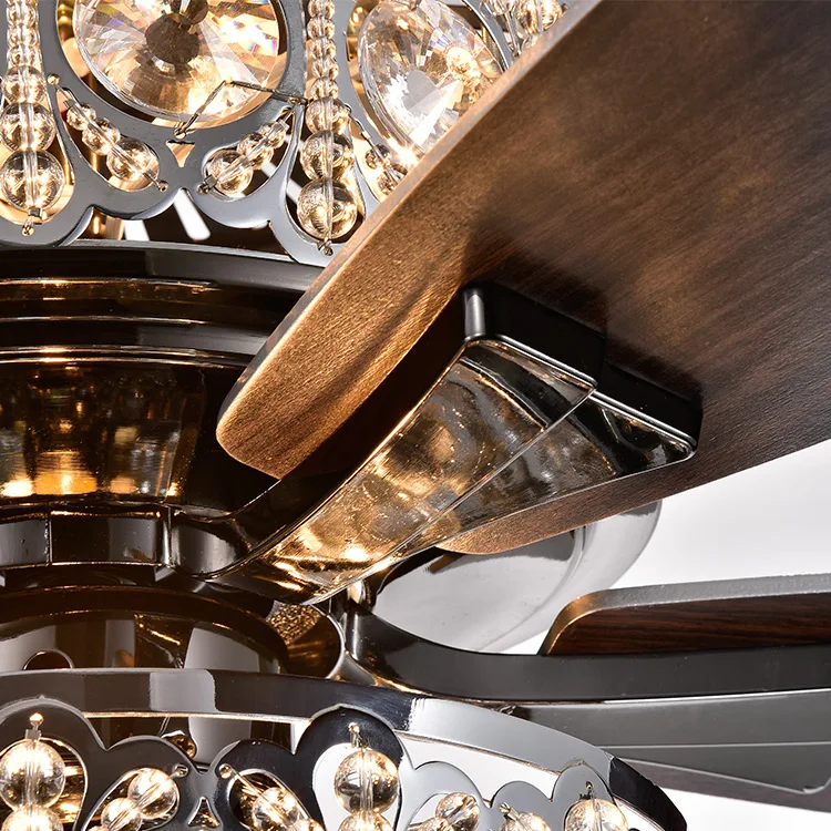 
Luxury fashion energy star crystal ceiling fan lamp for living room 