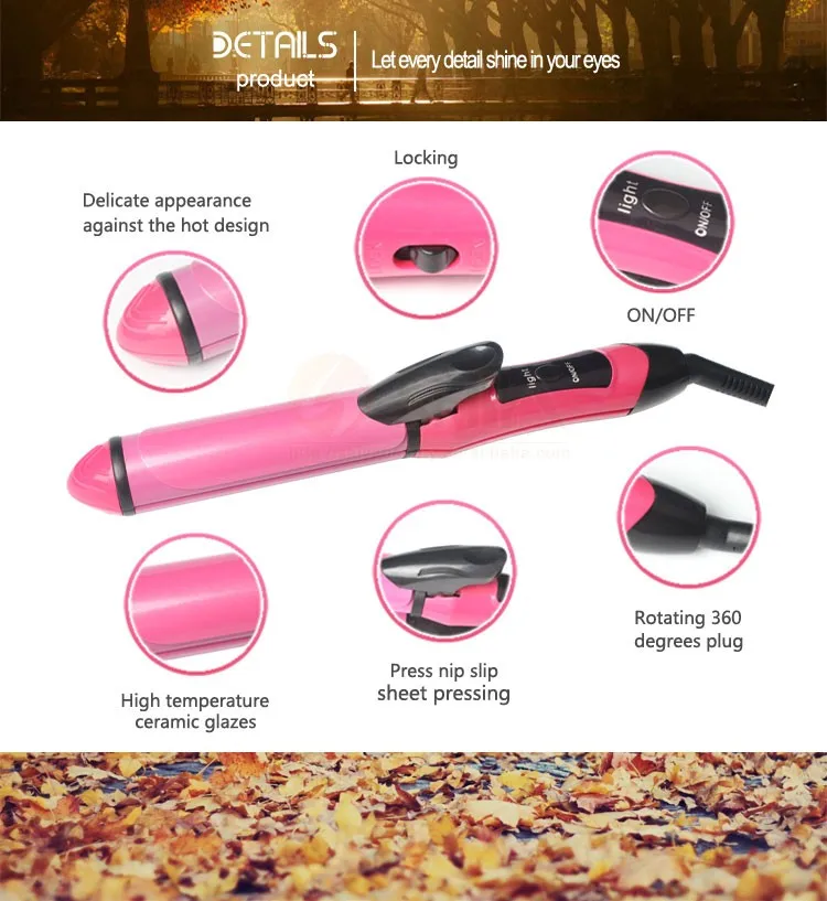 Pink Mini Tourmaline Ceramic Cheap Price 2 in 1 Hair Straightener and Curler